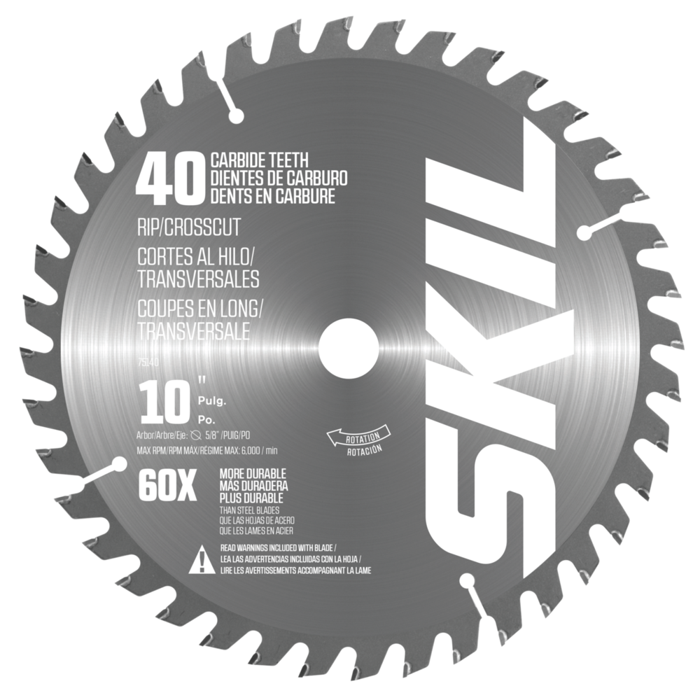 10 In. 40-Tooth Carbide Tipped Circular Saw Blade, 10-Pack