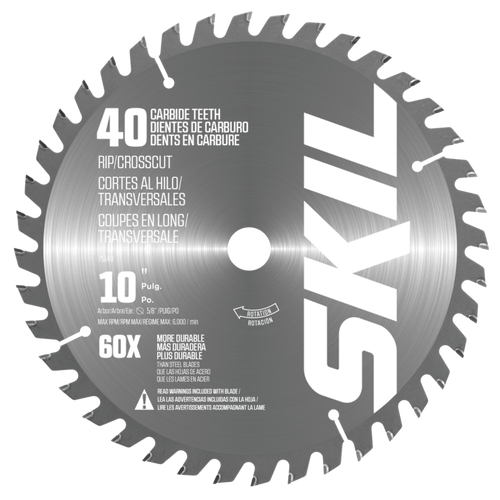 10 In. 40-Tooth Carbide Tipped Circular Saw Blade, 10-Pack