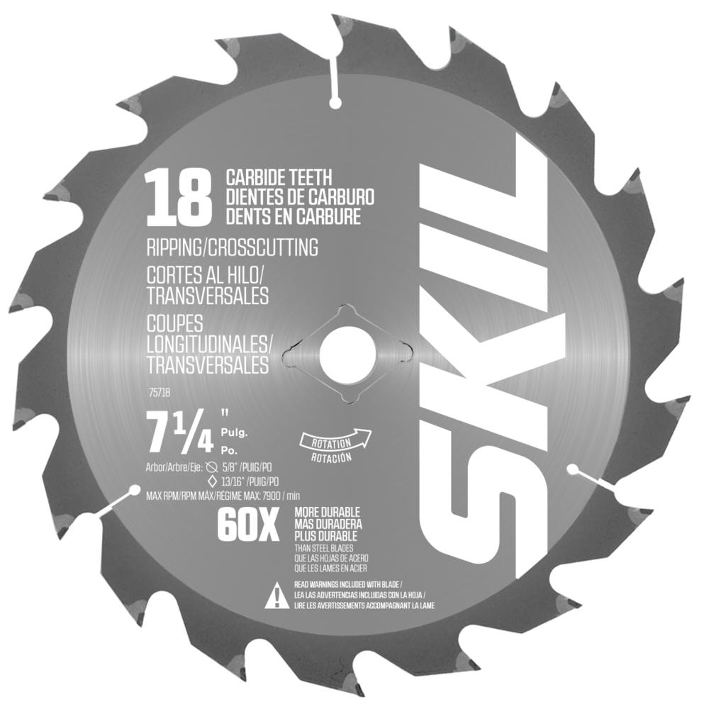 7-1/4 In. 18-Tooth Carbide Tipped Circular Saw Blade, 25-Pack