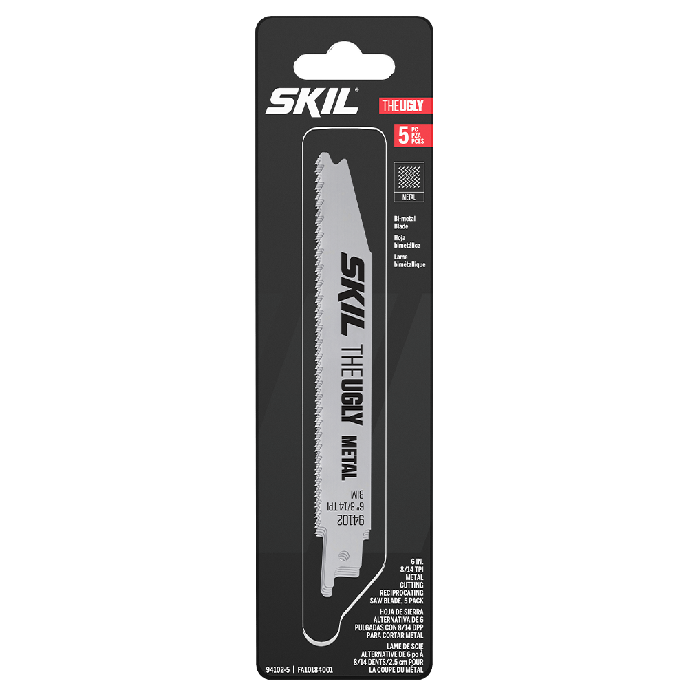 The UGLY 6 In. 8/14 TPI Metal Cutting Reciprocating Saw Blade, 5-Pack