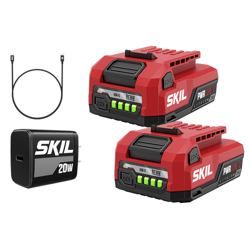 12V (2) 2.0Ah USB-C Batteries and Charger Starter Kit