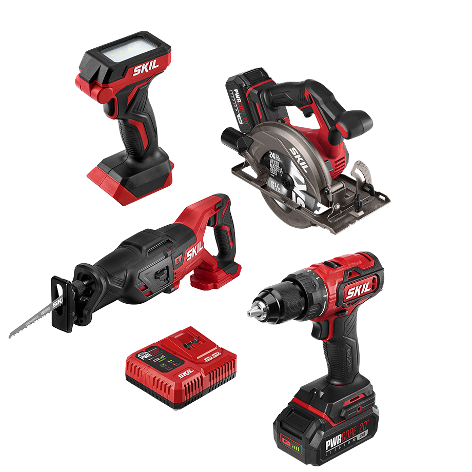 20V Brushless 4-Tool Combo Kit with PWR Jump™ Charger