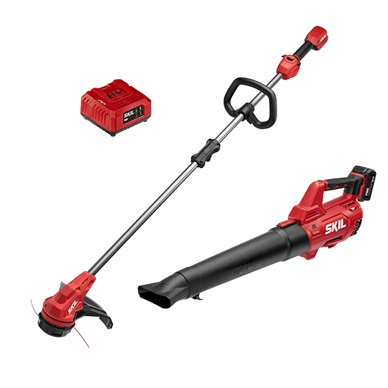 20V Brushless 13 IN. String Trimmer and 400 CFM Leaf Blower Kit with 4.0Ah Battery and Charger