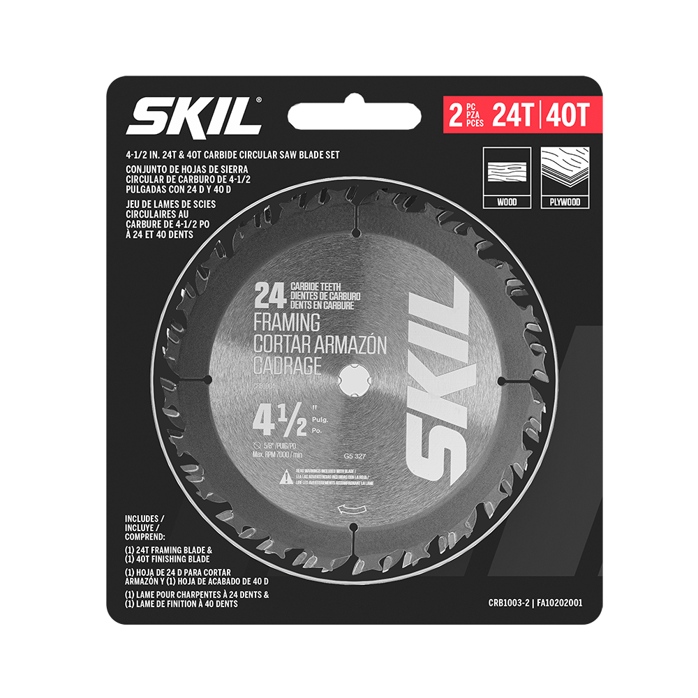 4-1/2 In. 24-Tooth & 40-Tooth Carbide Circular Saw Blade Set