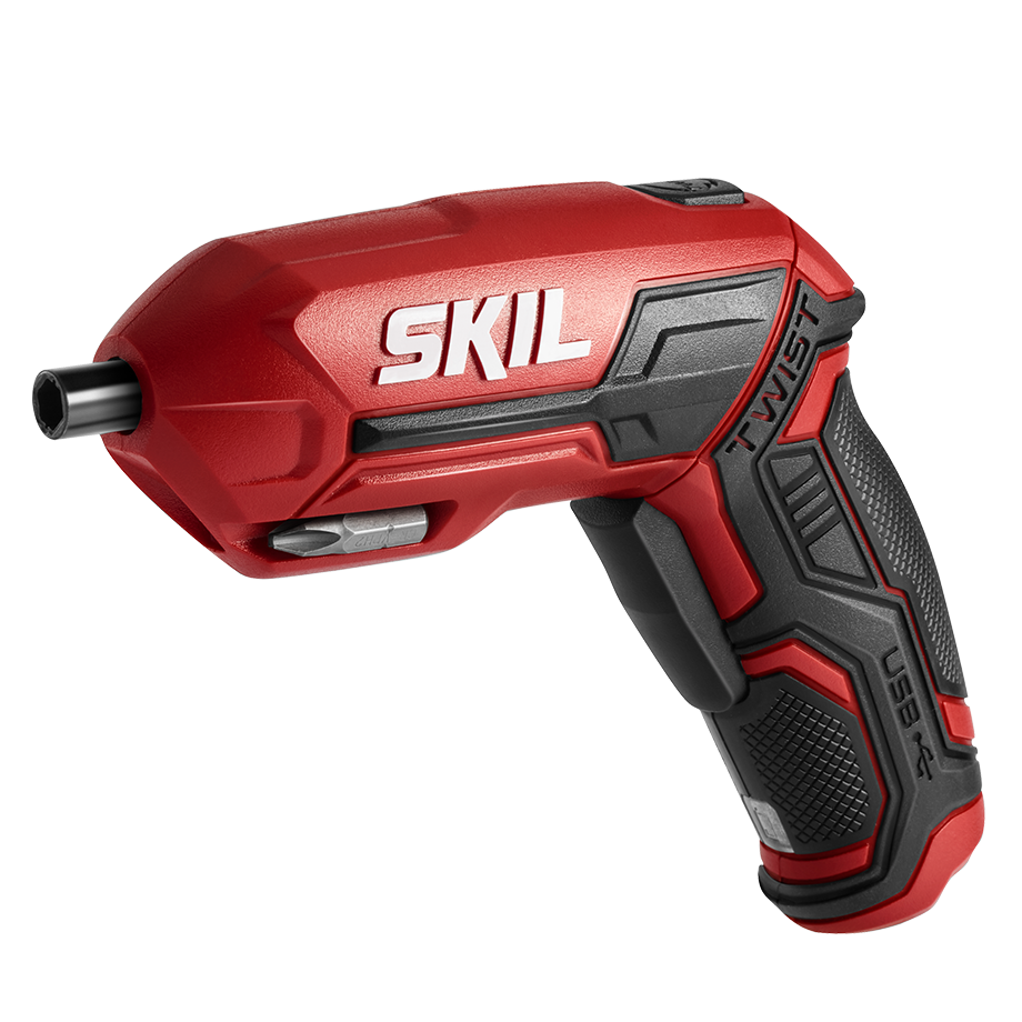 Rechargeable 4V Screwdriver with Pivot Grip w/ Magnetic Bit Storage